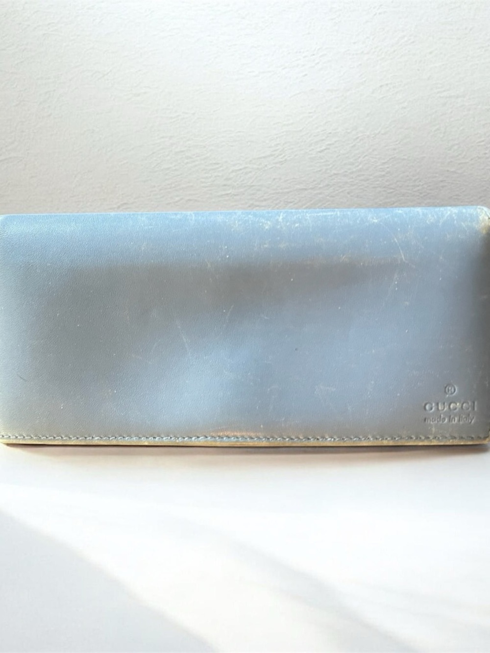 Gucci Light Blue Leather Continental Wallet